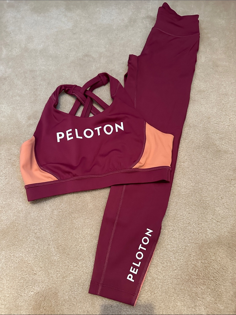 Peloton Burgundy Sports set